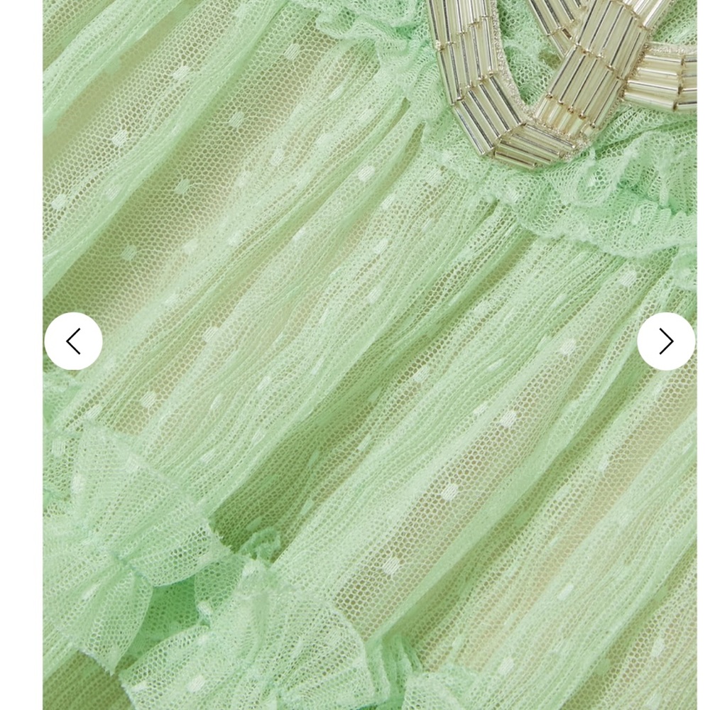 SALONI Sheer Mint Green Tiered Ruffle Dress - Picture 5 of 5
